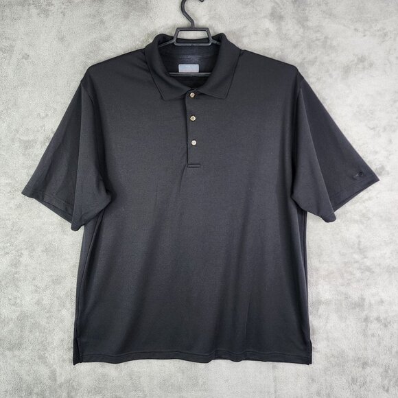 Men's Black Grand Slam Polo Shirt Short Sleeve Airflow Polyester Size XL - Picture 2 of 9